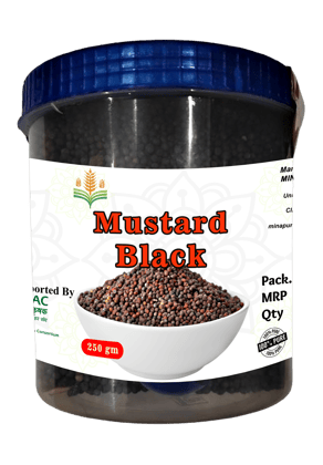 Mustard Black Seeds 250gm - 100% Pure and Natural (pack of 3)