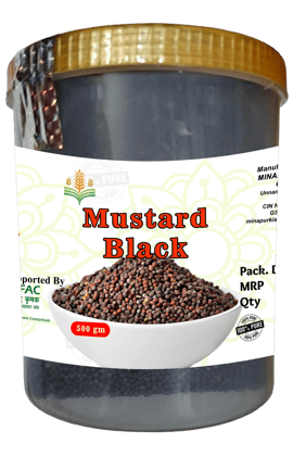Mustard Black Seeds 500gm - 100% Pure and Natural (pack of 3)