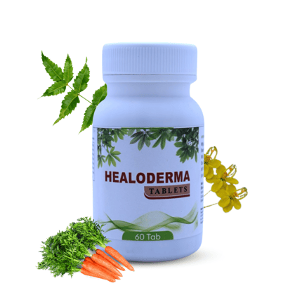 Tarushi Formulations Haloderma Tablets - 60 Caps - Natural Skin Care Supplement with Neem, Carrot, and Amla