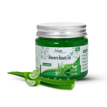 Tarushi Formulations Aloe Vera Beauty Gel - 200g - Hydrates Skin, Reduces Stretch Marks, Repairs Dead Skin Cells, and Promotes Healthy Hair