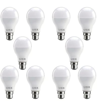 UBX 9W LED B22 Bulb Pack of 10 |Cool Day Light|Upto 4KV Surge Protection |High Voltage Protection |Eco Friendly|Energy Efficient |Premium and Beautiful Lighting for Home and Office| Made in India