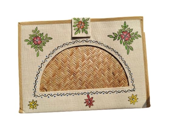 Handcrafted File Cover with Floral Embroidery