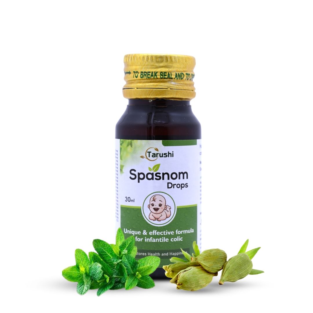 Tarushi Formulations Spasnom Drops - Unique & Effective Formula for Infantile Colic - 30ml
