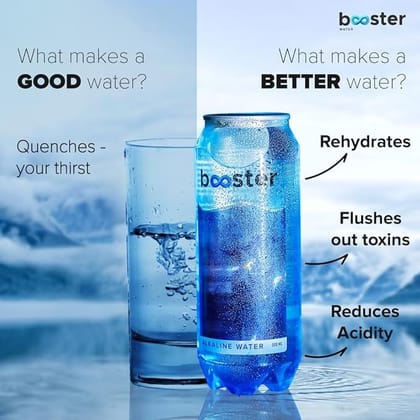 Booster Alkaline Drink, Mineral Rich-Alkaline Water pH 8+,Neutralizes Acidity and Supports For Building Immunity| (Pack Of 24) 500 ML
