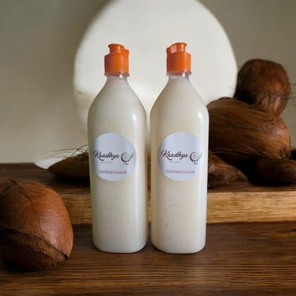 100% Pure Cold Pressed Coconut Oil - 1000ml - Boosts Immunity, Aids Digestion, Provides Natural Energy" pack of 2