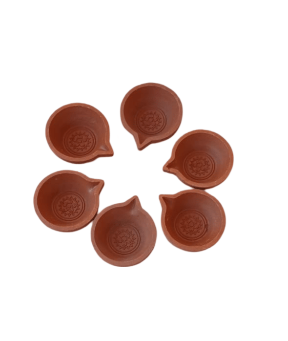 Handmade Clay Diya Oil Lamps for Diwali Decoration - pack of 12