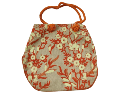 Floral Print Tote Bag with Rope Handles Floral Print Tote Bag with Rope Handles