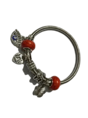 Pandora Style Charm Bracelet with Evil Eye, Butterfly, and Love Heart Charms