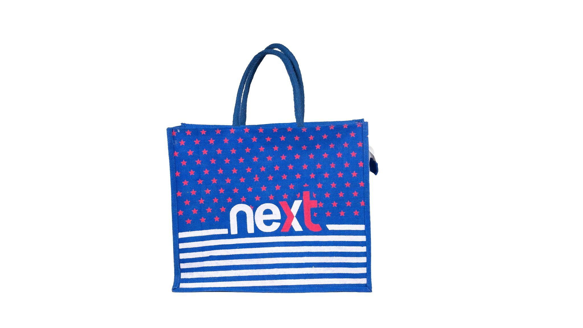 Blue Stars & Stripes Jute Tote Bag