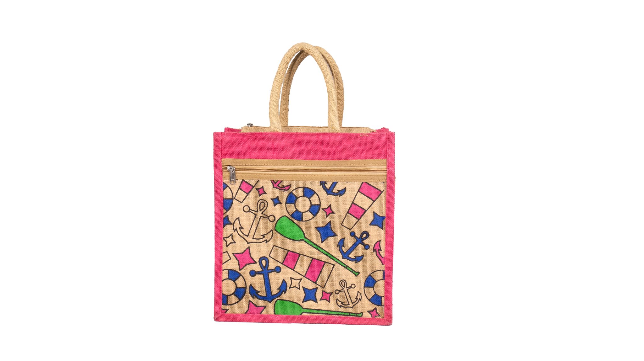 ute Tote Bag with Colorful Summer Nautical Design