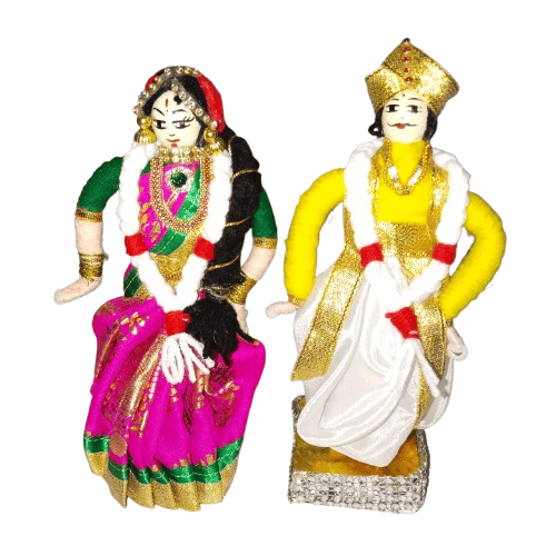 Handmade Indian Couple in Traditional Dress Figurines