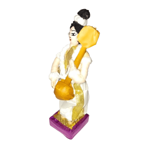 Buy Handmade Indian Classical Musician Doll Playing Veena - Traditional Folk Art Home Decor Showpiece