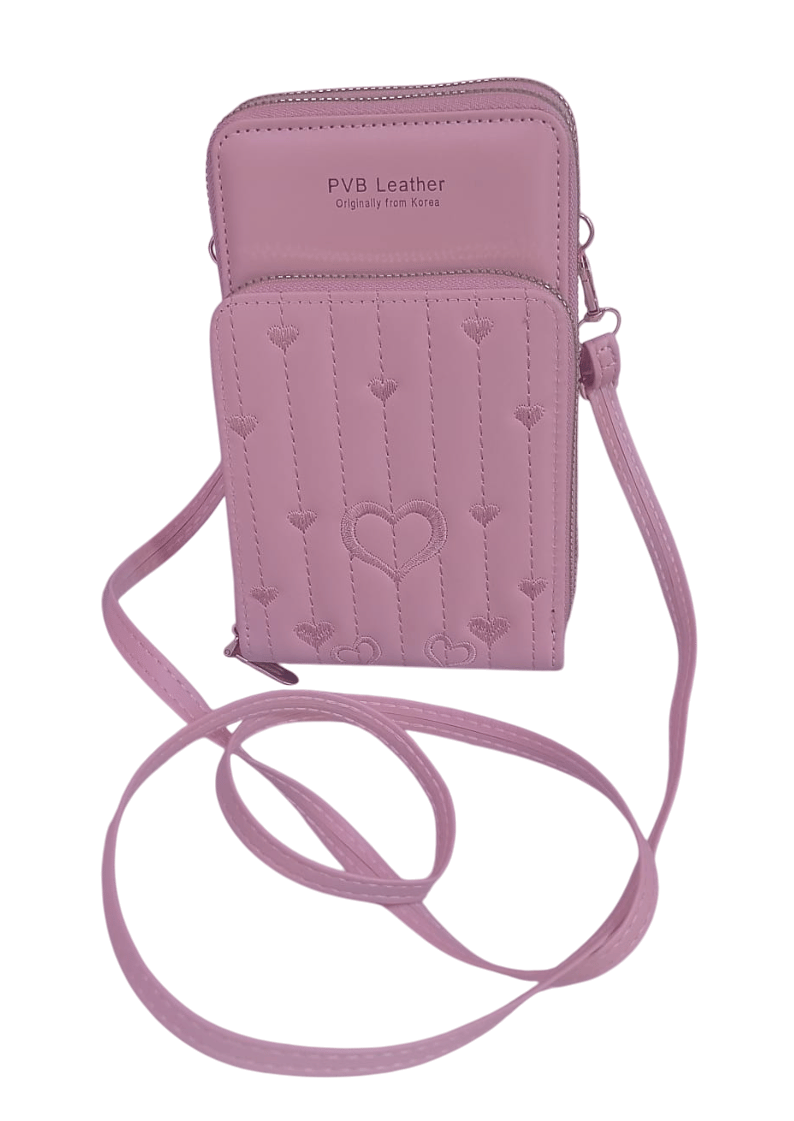 Women's Korean Style PU Leather Phone Bag with Crossbody Strap