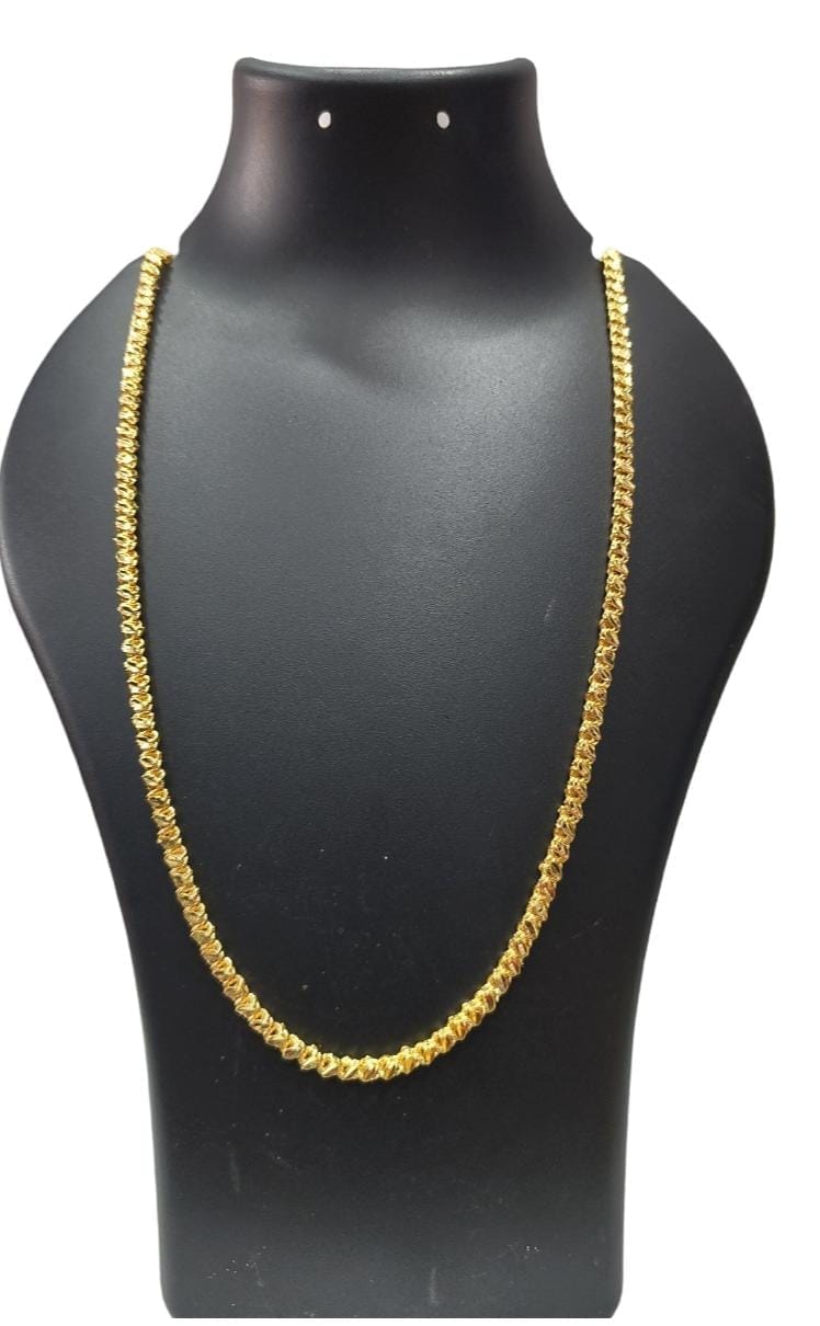 Yellow Gold Singapore Chain for Men and Women - 20 Inches
