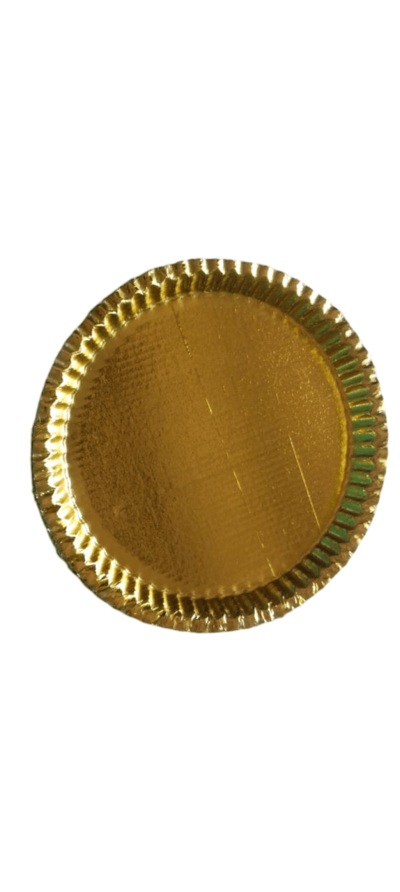 Gold round paper plate for parties and events