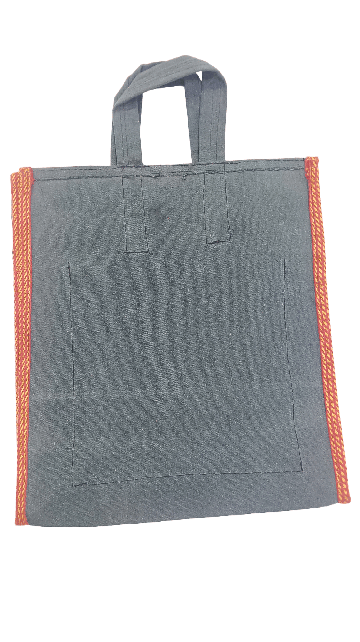 Handcrafted Cotton Tote Bag with Red and Orange Striped
