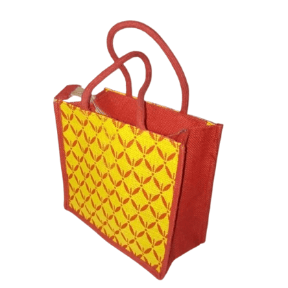 Red and Yellow Printed Jute Bag Red and Yellow Printed Jute Bag