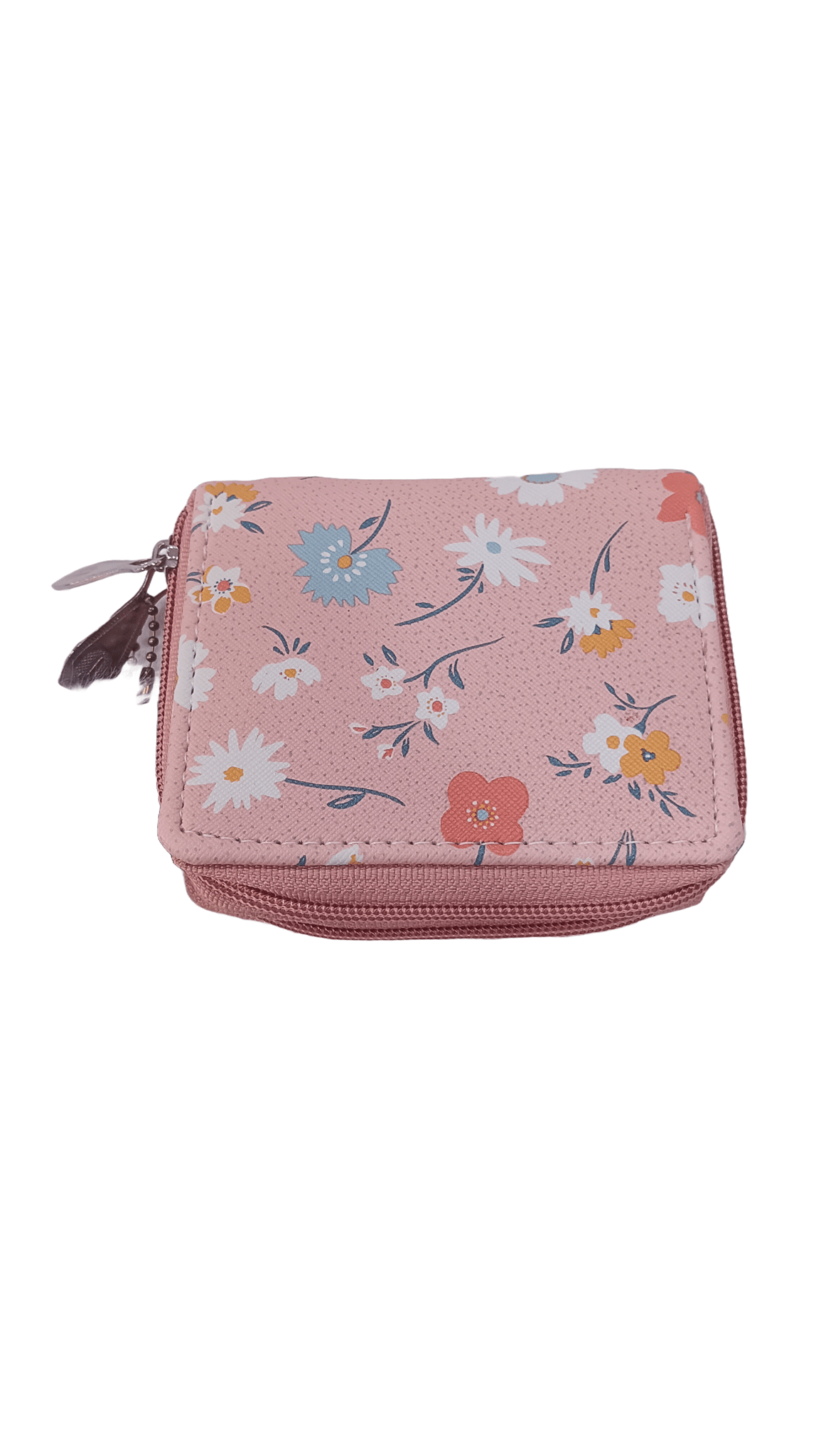 Small Pink Floral Print Zip Wallet for Women