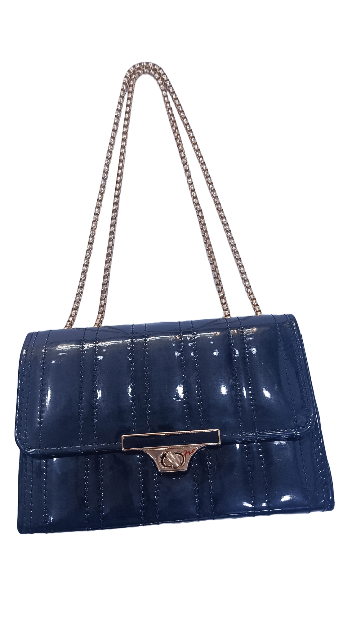 Black Quilted Faux Leather Chain Strap Shoulder Bag