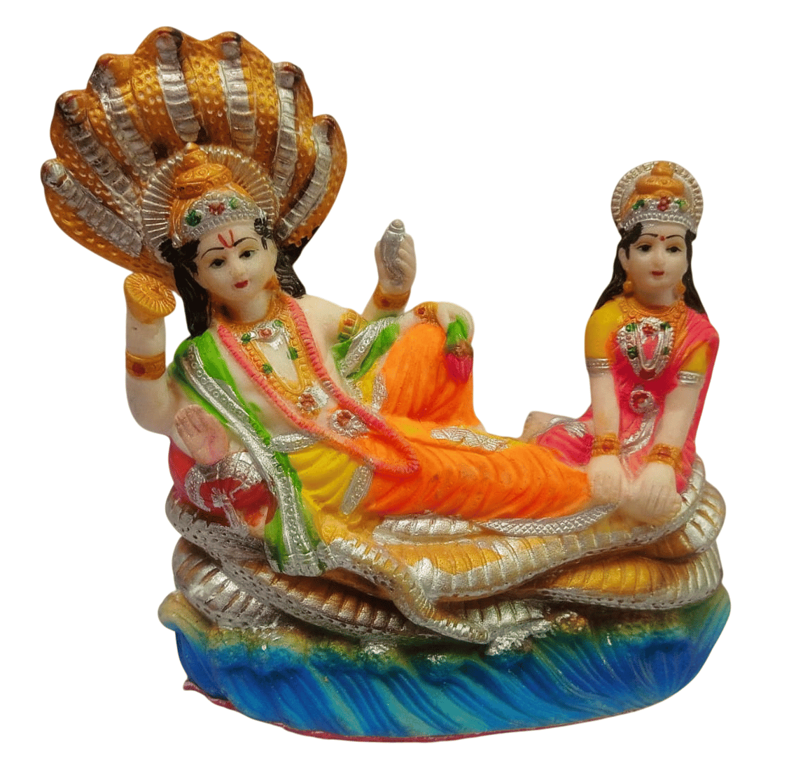 Lord Vishnu Laxmi Statue | Hindu God Vishnu Laxmi Murti | Home Temple Decor