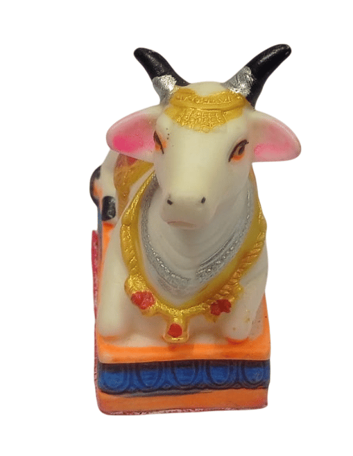 White Cow Statue for Home Decor and Temple