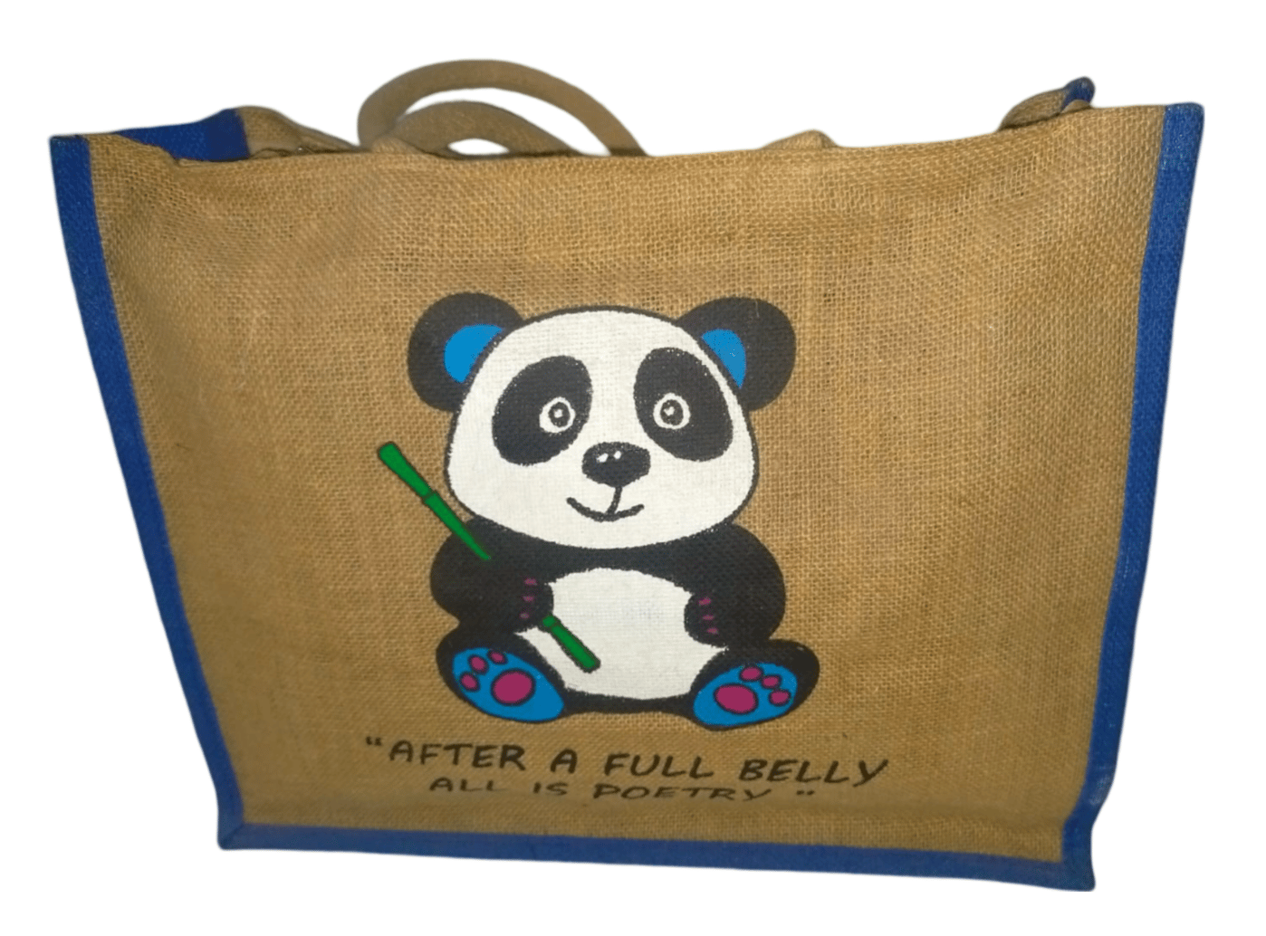 Panda Hand Painted Jute Tote Bag