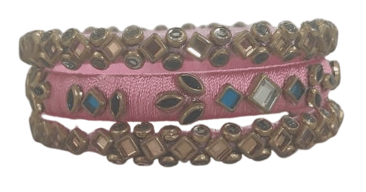 Pink and gold stone embellished bangles