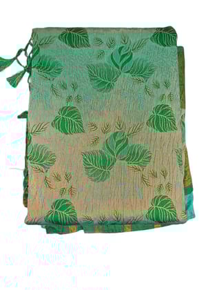 Green Banarasi Silk Saree With Zari Woven Floral Butta And Border Green Banarasi Silk Saree With Zari Woven Floral Butta And Border