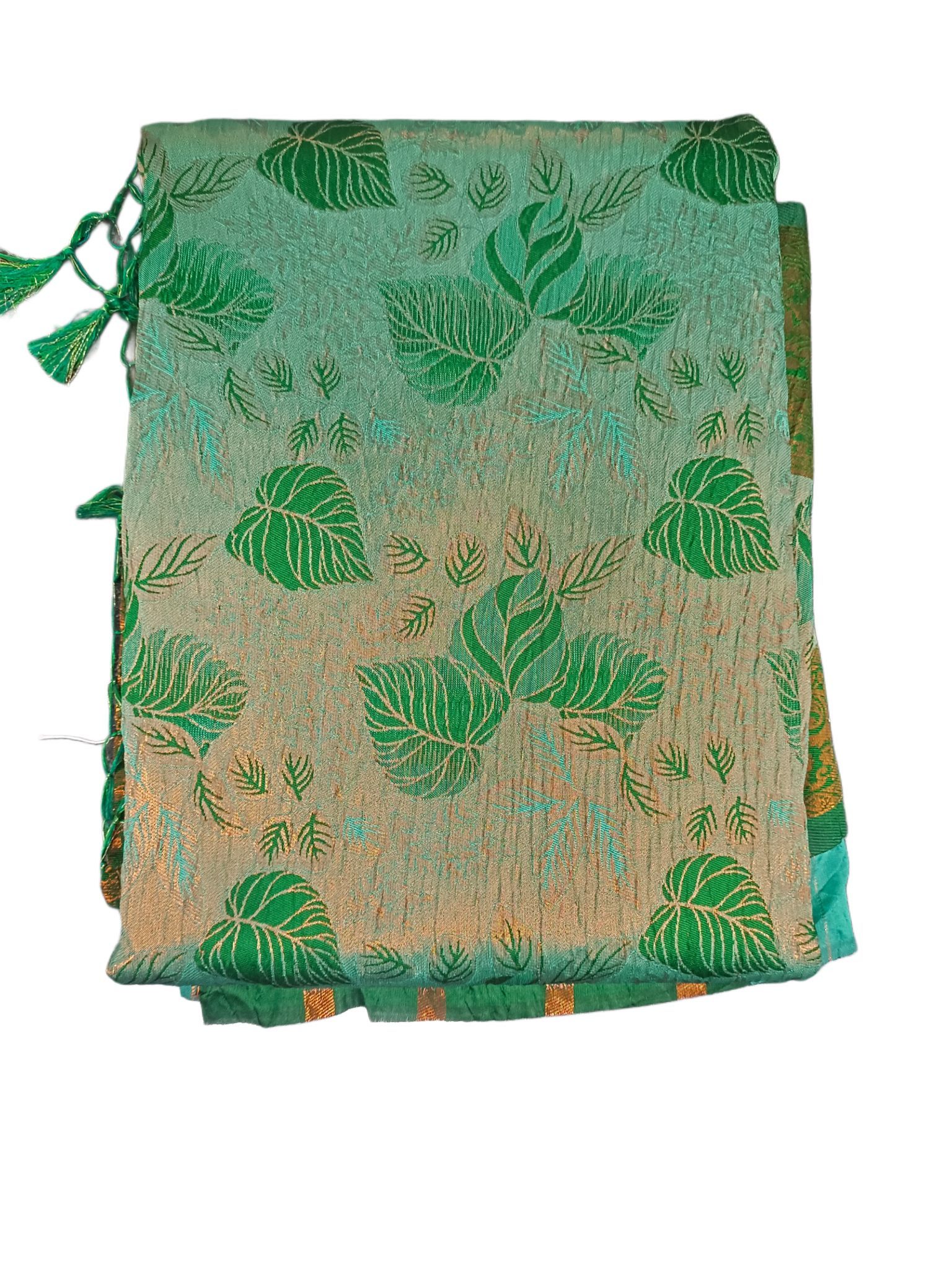 Green Banarasi Silk Saree With Zari Woven Floral Butta And Border