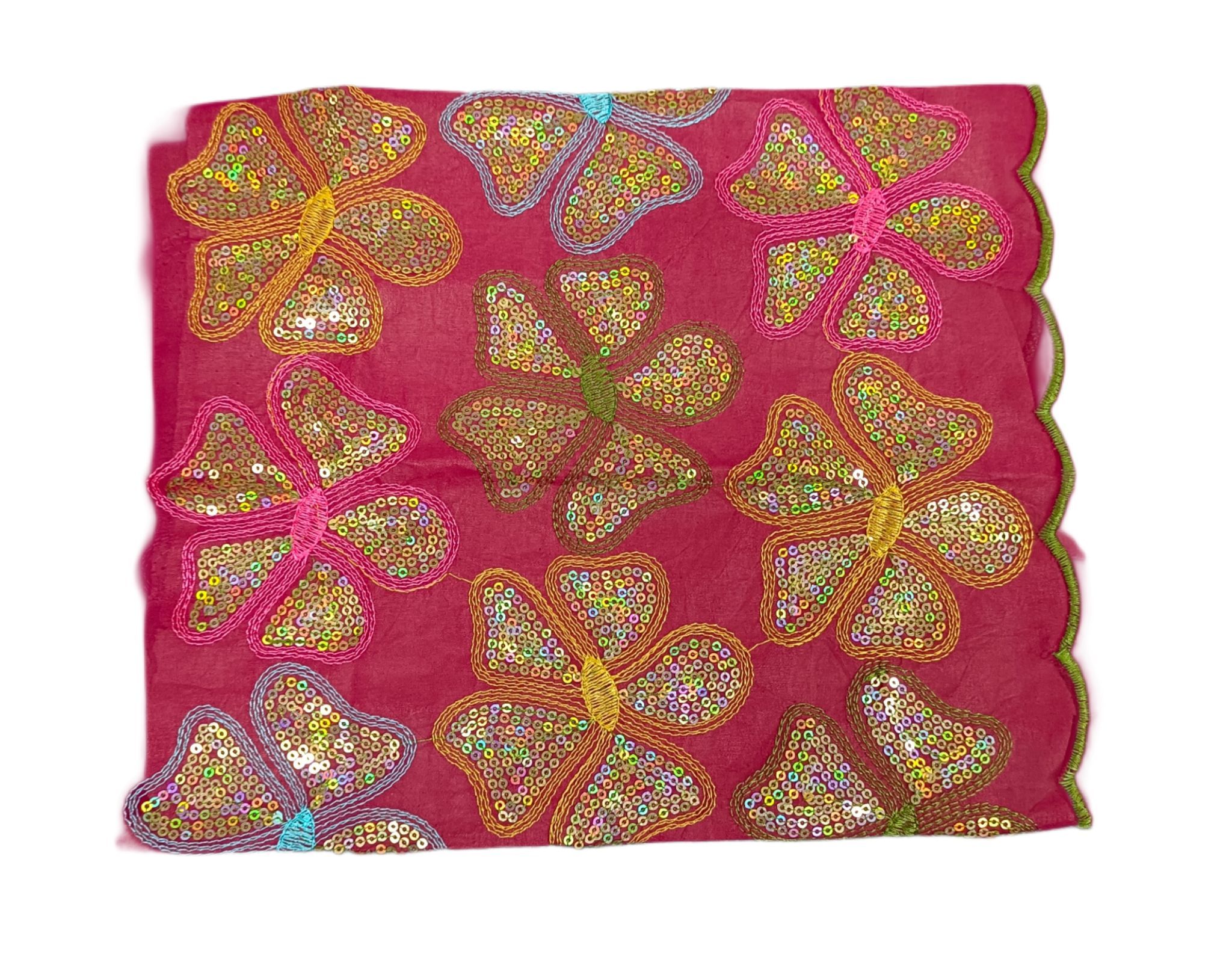 Embroidered Butterfly Chiffon Saree with Sequin Work