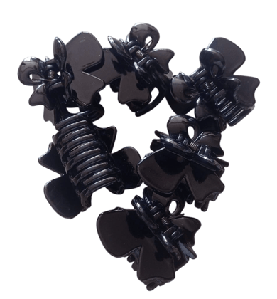 Black Hair Claw Clips for Women and Girls - 6 pack of