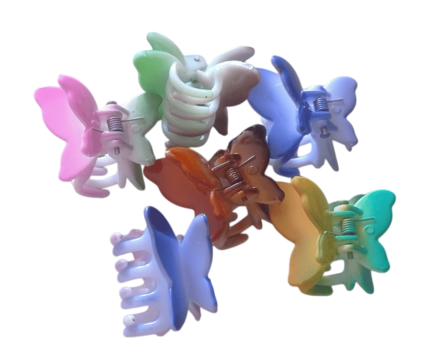 Colorful Butterfly Hair Claw Clips for Women and Girls - Set of 6