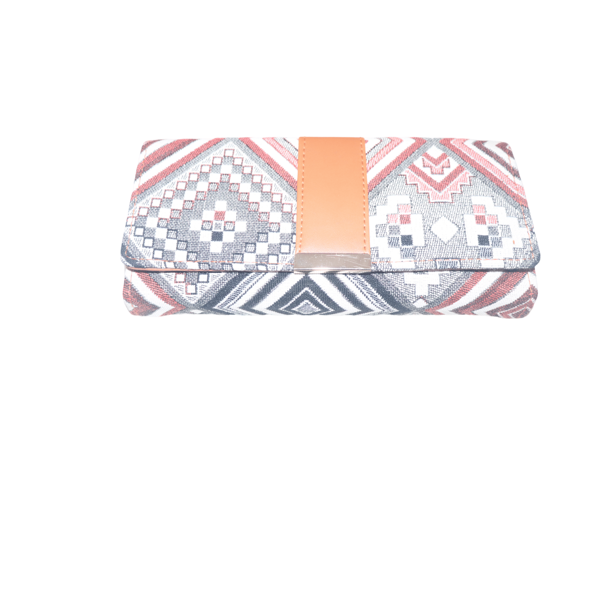 Women's Bohemian Style Canvas Wallet with Button Closure and Wrist Strap
