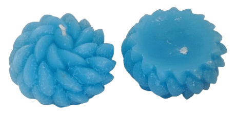 NLR URBAN Blue Chrysanthemum Flower Candles - Set of 2