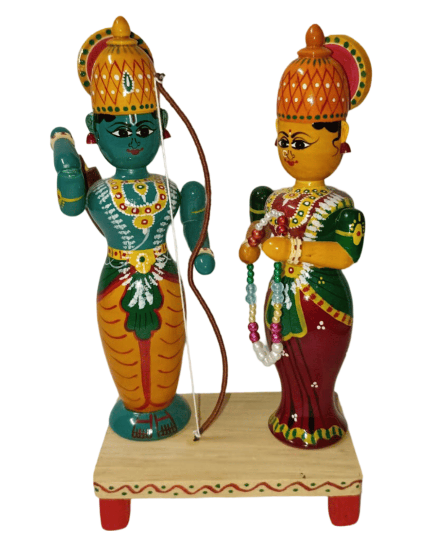 Wooden Sita Parinayam Statue | Hindu God Figurine | Home Decor | Gift