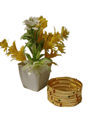Gold Plated Bangles Set of 4 Jewelry for Women and Girls