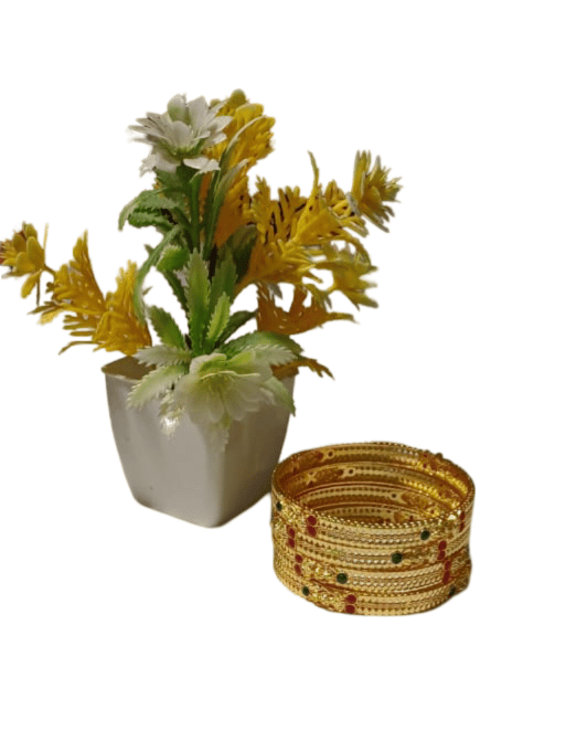 Gold Plated Bangles Set of 4 Jewelry for Women and Girls