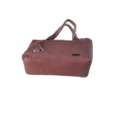 Women's Quilted Handbag with Tassel - Pink