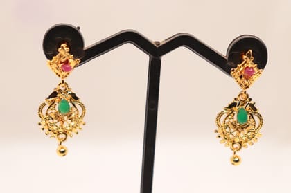 Buy Traditional Gold Plated Meenakari Jhumka Earrings Online