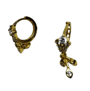 Gold Plated Cubic Zirconia Flower Drop Earrings Gold Plated Cubic Zirconia Flower Drop Earrings