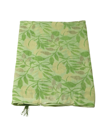 Green and gold zari woven banarasi silk saree with blouse piece