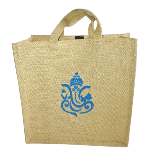 Jute Bag with Blue Ganesha