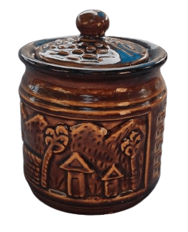 Ceramic Jar with Lid, Handcrafted Decorative Storage Container for Kitchen and Home Decor