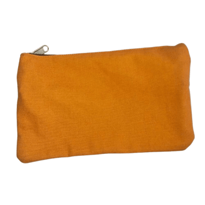 Orange Canvas Zipper Pouch