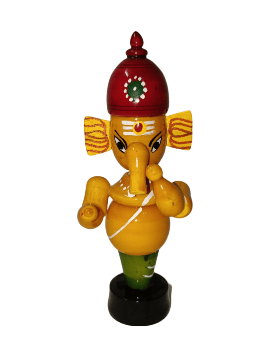 Wooden Handcrafted Dancing Ganesha Idol | Home Decor | 6 Inches