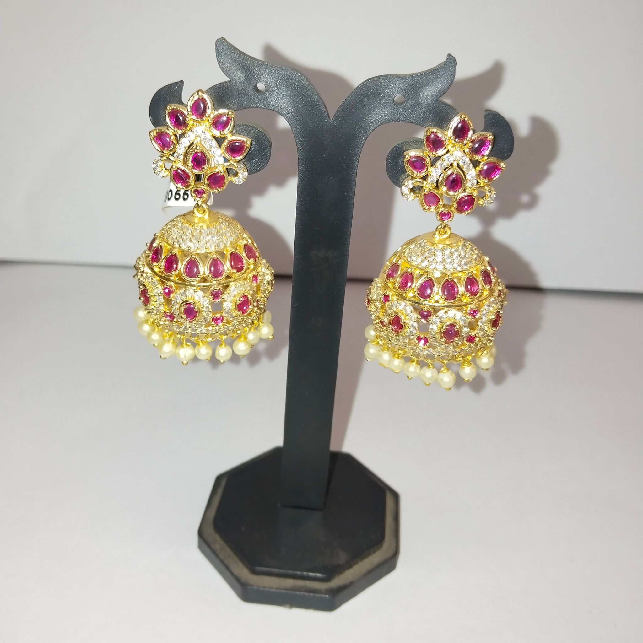 Buy Indian Ethnic Traditional Gold Plated Ruby Stone Jhumka Earrings Online