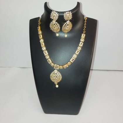 American Diamond Necklace Set with Earrings for Women American Diamond Necklace Set with Earrings for Women