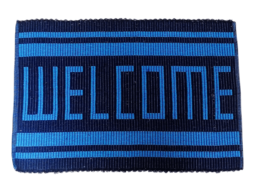 Welcome Door Mat, Non-Slip Rubber Backing, Machine Washable, Indoor and Outdoor Use, 18" x 30"