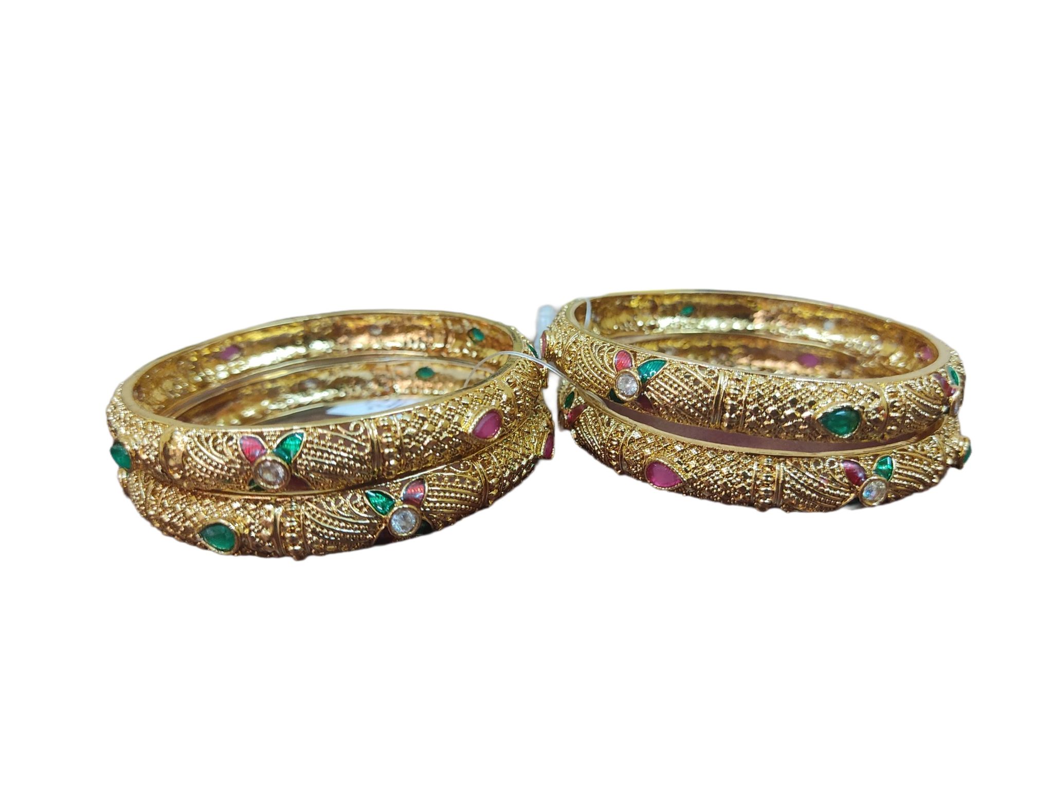 Gold Plated Kundan and Meenakari Bangles  for Women