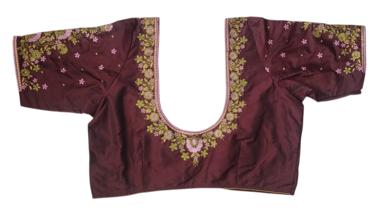 Embroidered Blouse With Floral Motifs